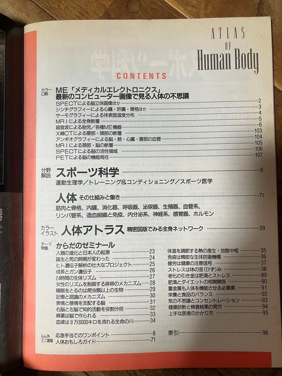 人体アトラス　集英社　IMIDAS 1991 別冊付録