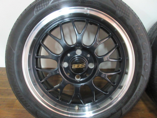 【送料無料・税込み】BBS RG-F 15in5.5J+45 4穴PCD100 BS レグノGR レジェーラ 165/55R15 軽カー ローダウンカスタム_画像2