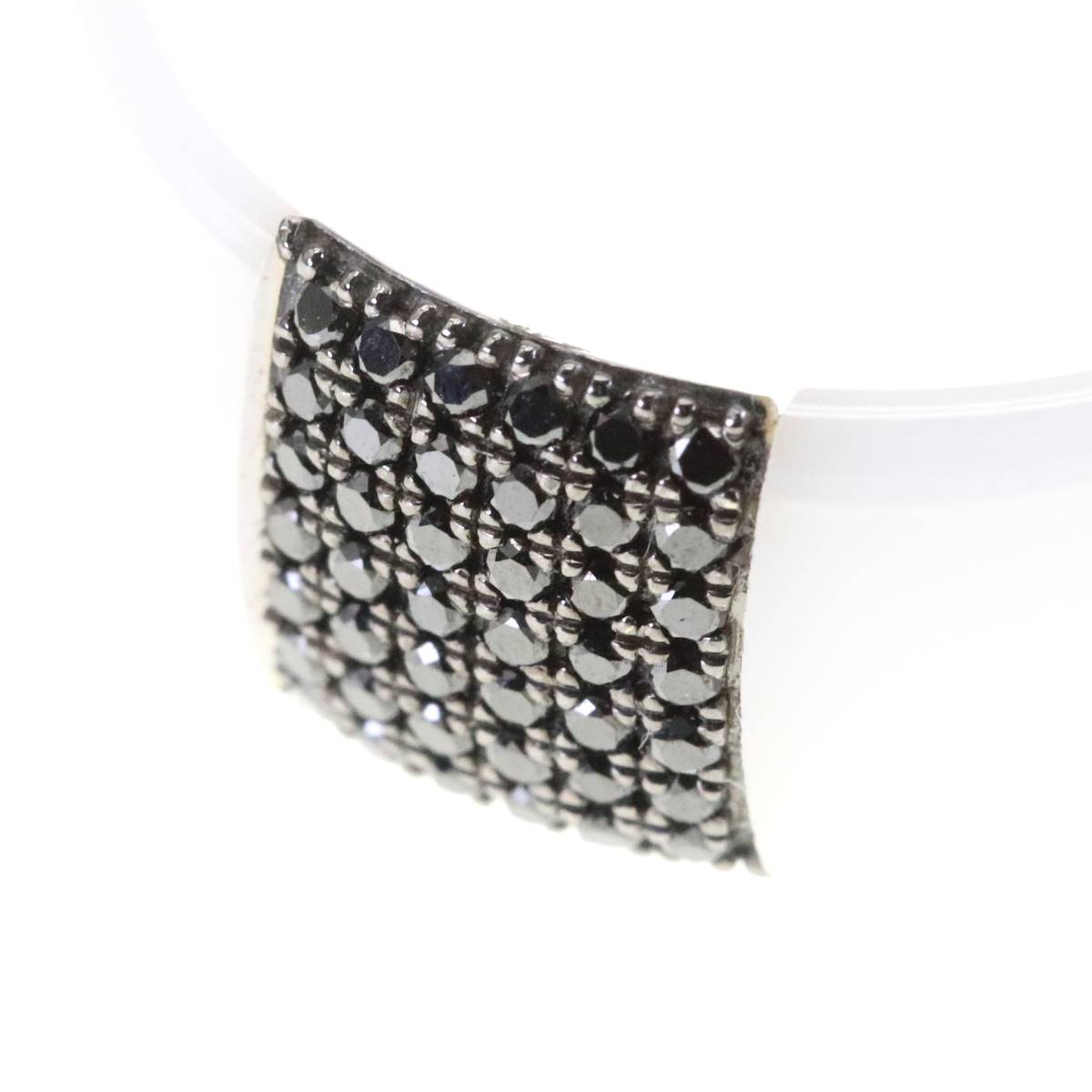 kla type jewelry ring K18× ceramic black diamond Monde 0.16ct