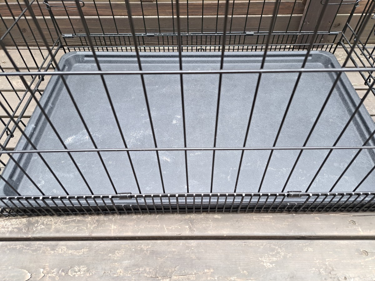  pet gauge folding cage tray attaching easy construction black black dog cat 