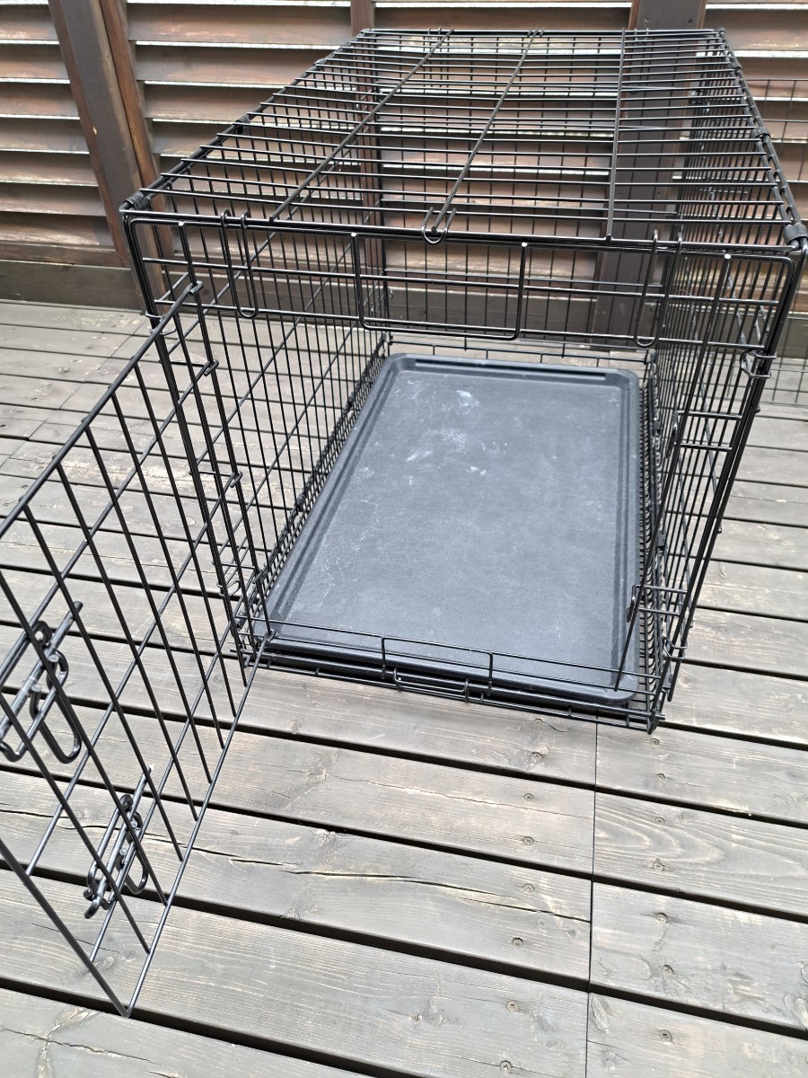  pet gauge folding cage tray attaching easy construction black black dog cat 