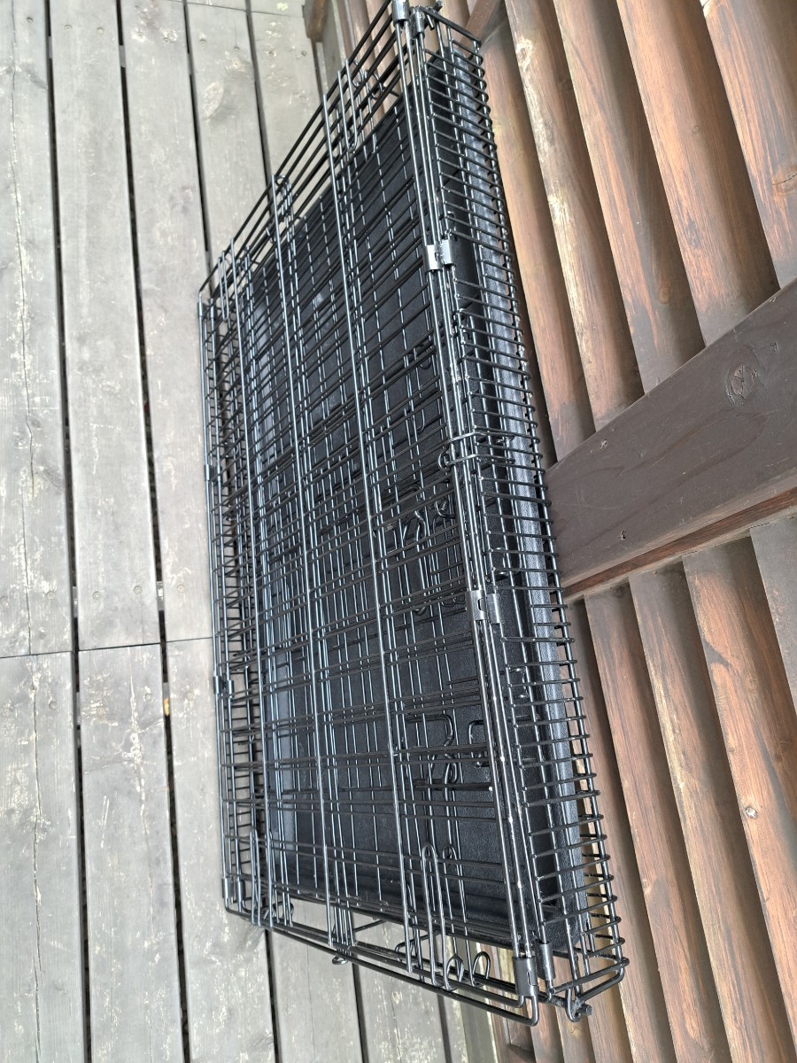 pet gauge folding cage tray attaching easy construction black black dog cat 