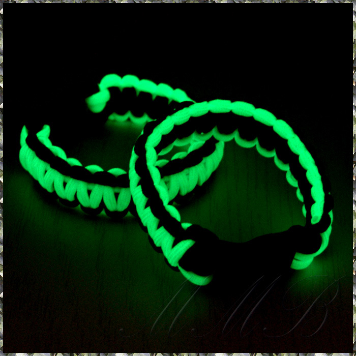 [OUTDOOR] Survival Glow in Dark Bracelet ночь свет (. свет ) трос pala код браслет черный & голубой 225mm [ бесплатная доставка ]