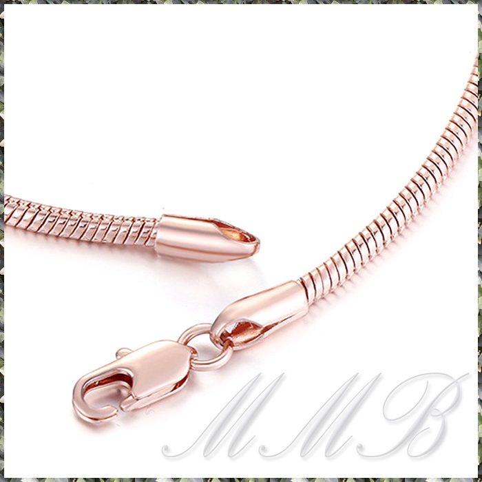 [BRACELET] Rose Gold Filled Snake Bone ローズゴールド スネークチェーン ブレスレット φ2.8x230mm (9.5g)_画像4