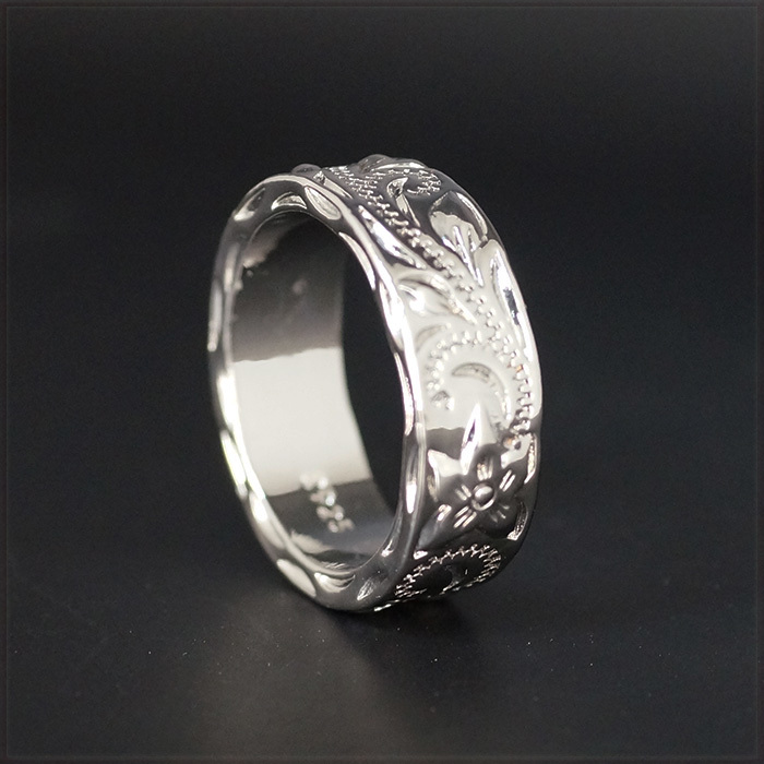 [RING] 925 Silver Plated ハイクオリティー 植物 ツタ ペイズリー 彫刻 デザイン シルバー リング 14号 【送料無料】の画像2