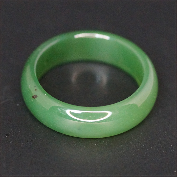 [RING] Natural Agates ナチュラル パワーストーン 天然 瑪瑙 (メノウ) スムース 甲丸 6mm リング 指輪 14号 (グリーン)_画像4