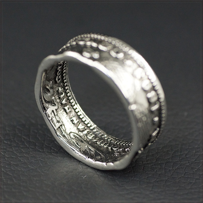 [RING] VINTAGE HALF DOLLAR アメリカ 1893年 コロンビア博覧会 ハーフダラー 50セント銀貨コイン デザイン 9mm リング 21号 【送料無料】の画像8