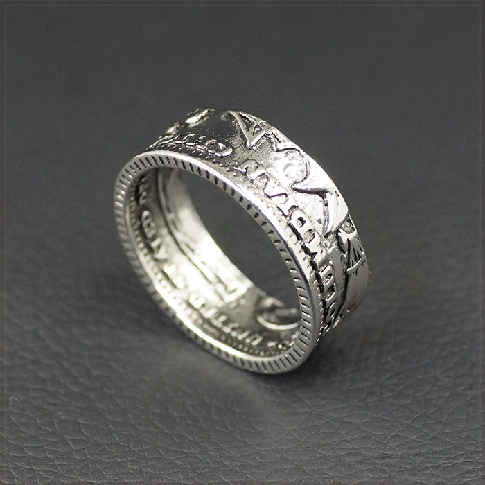 [RING] VINTAGE HALF DOLLAR アメリカ 1893年 コロンビア博覧会 ハーフダラー 50セント銀貨コイン デザイン 9mm リング 21号 【送料無料】の画像5