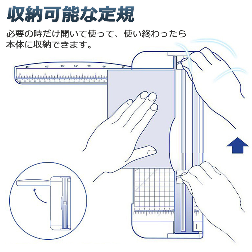 ペーパーカッター 裁断機 ペーパートリマー A3 A4 A5 横対応 最大12枚紙対応 文房具 コーピー用紙 名刺 写真 表紙 定規付き_画像4