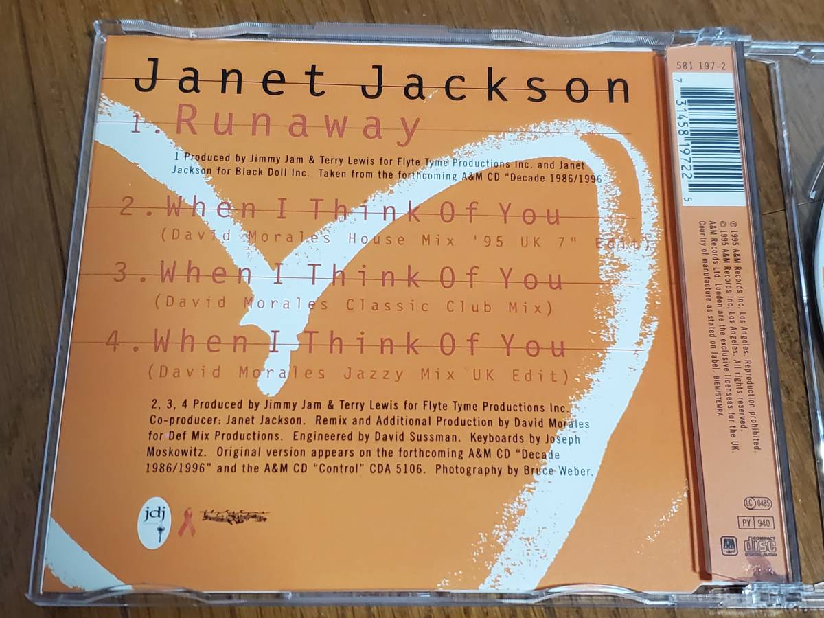 (CDシングル) Janet Jackson●ジャネット・ジャクソン / Runaway / When I Think Of You ヨーロッパ盤_画像2