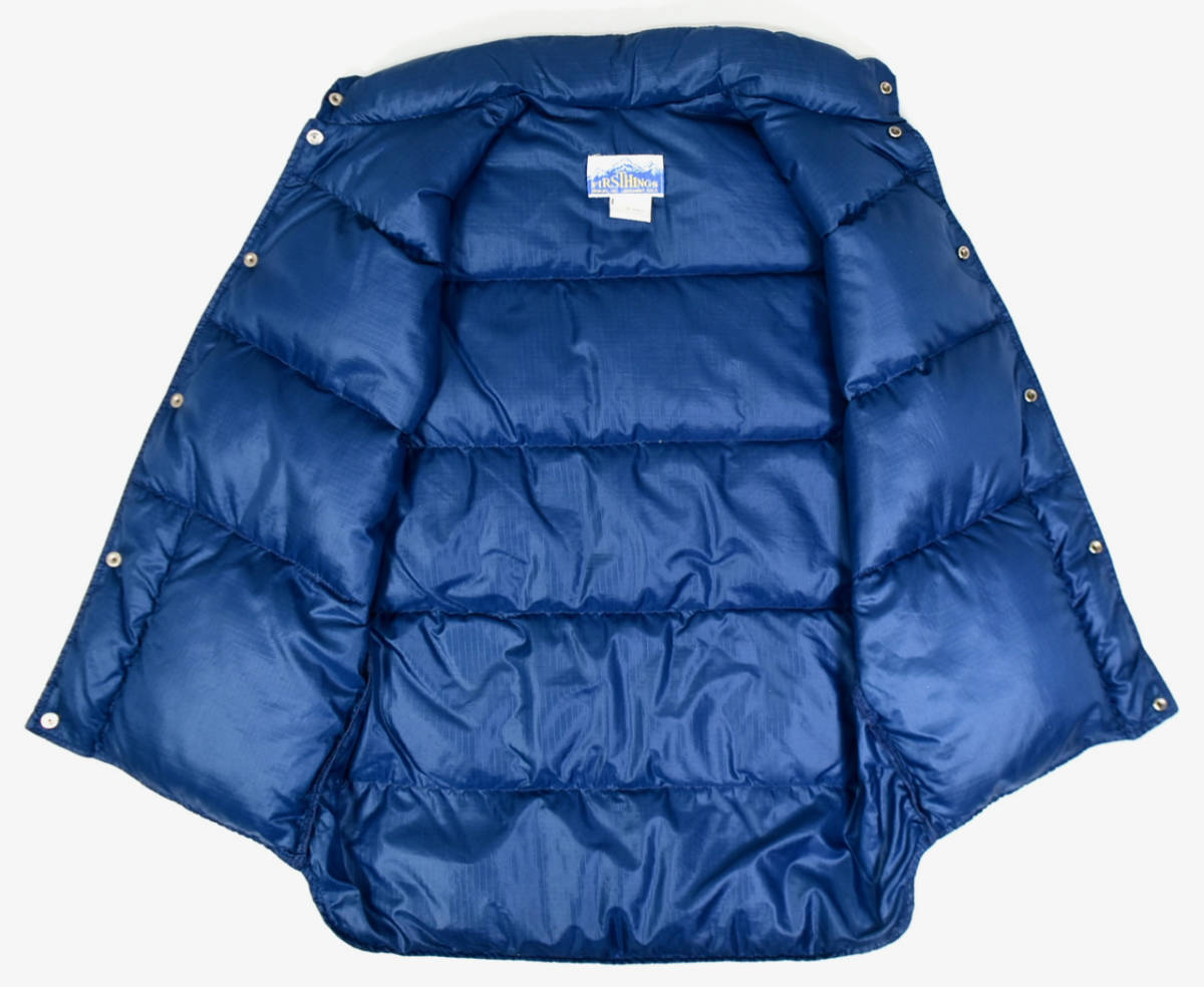 希少 1970s FIRSTHINGS Down vest S Indigo blue 70年代 ヴィンテージダウン ダウンベスト ブルー Scovillボタン_画像3