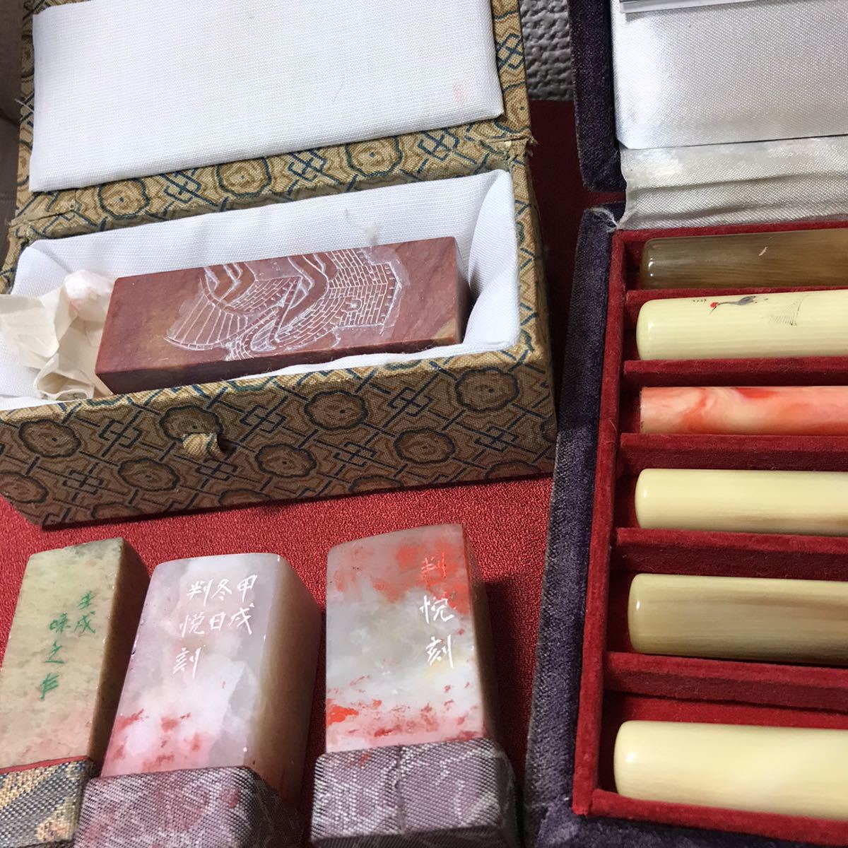 ☆希少！印材 印鑑 判子 ハンコ 朱肉 彫刻 まとめ 当時物 レトロ ゆうパック980円_画像7