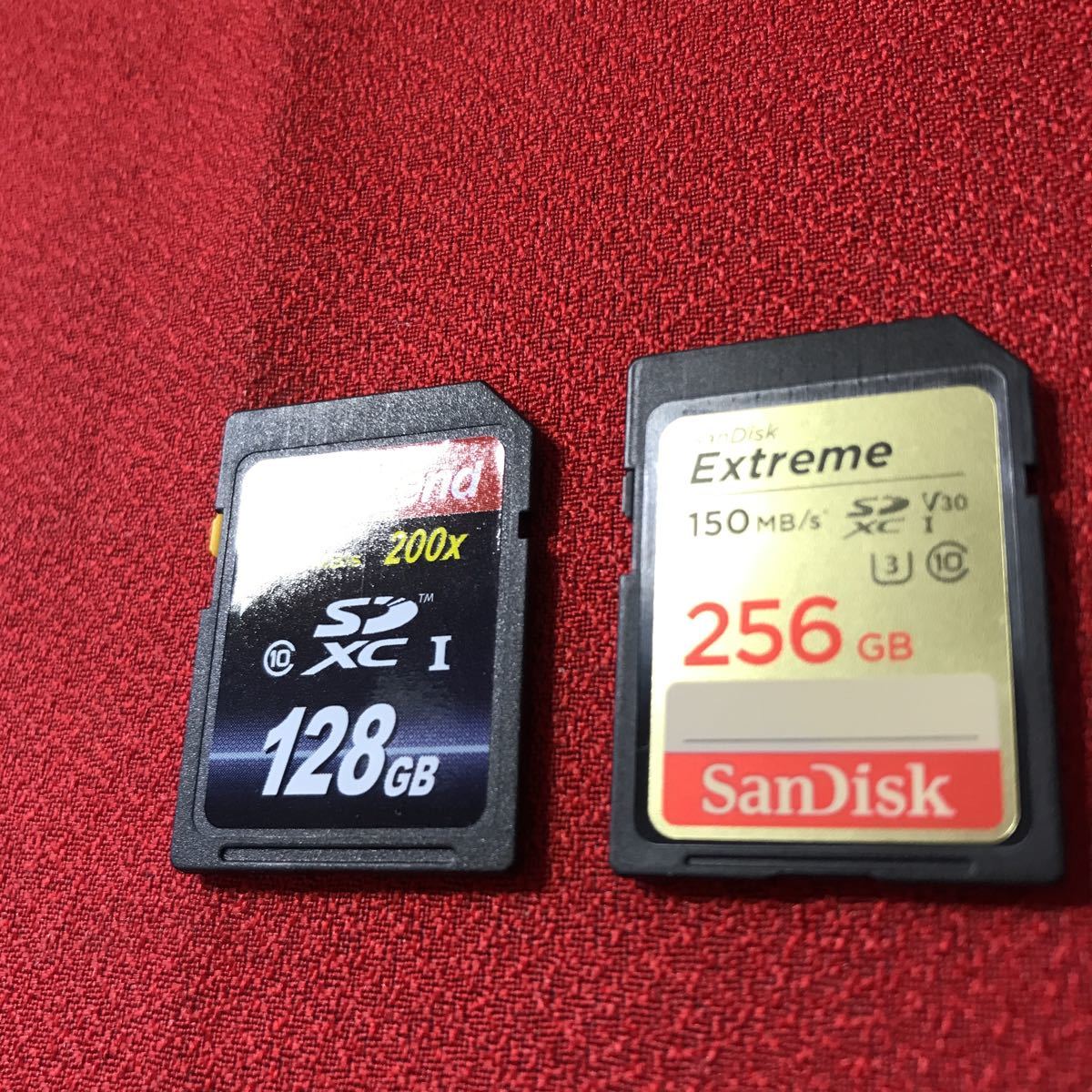 ☆1円〜Transcend Extreme SDカード 128GB 256GB 2枚まとめ 30,150MB/s 複数回使用済み【DR1】_画像3