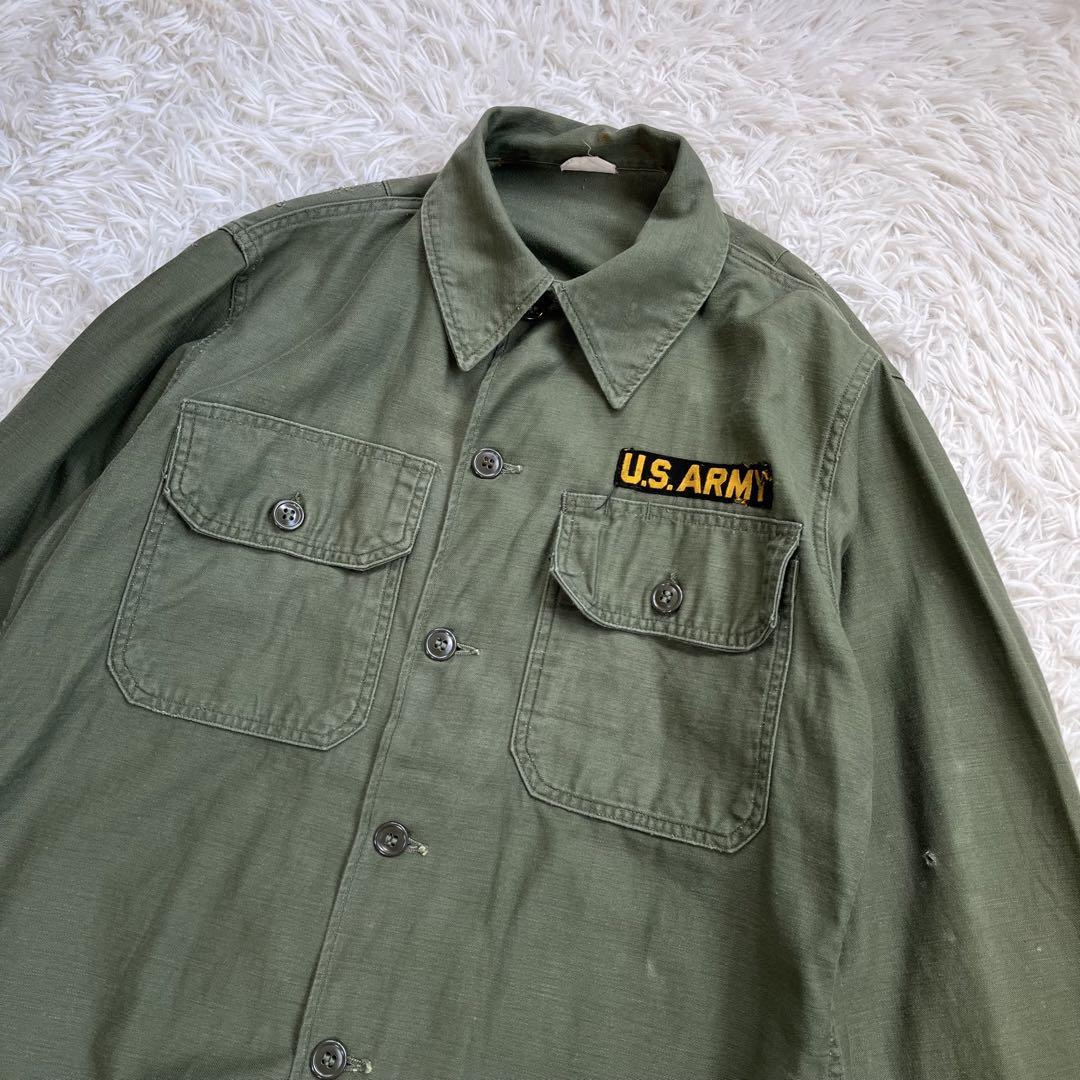 【50s】U.S.ARMY ユーティリティ 長袖シャツ　筒袖　1st OG107_画像2