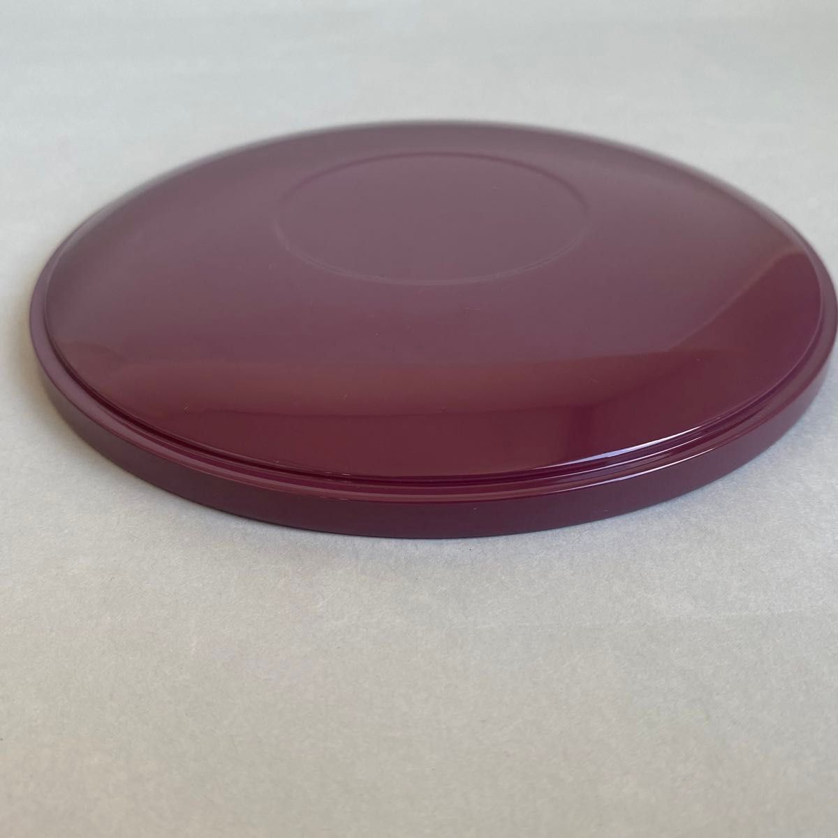 【美品】 漆器 菓子皿 小皿　プレート　銘々皿　ケーキ皿　パープル　赤紫　５枚セット