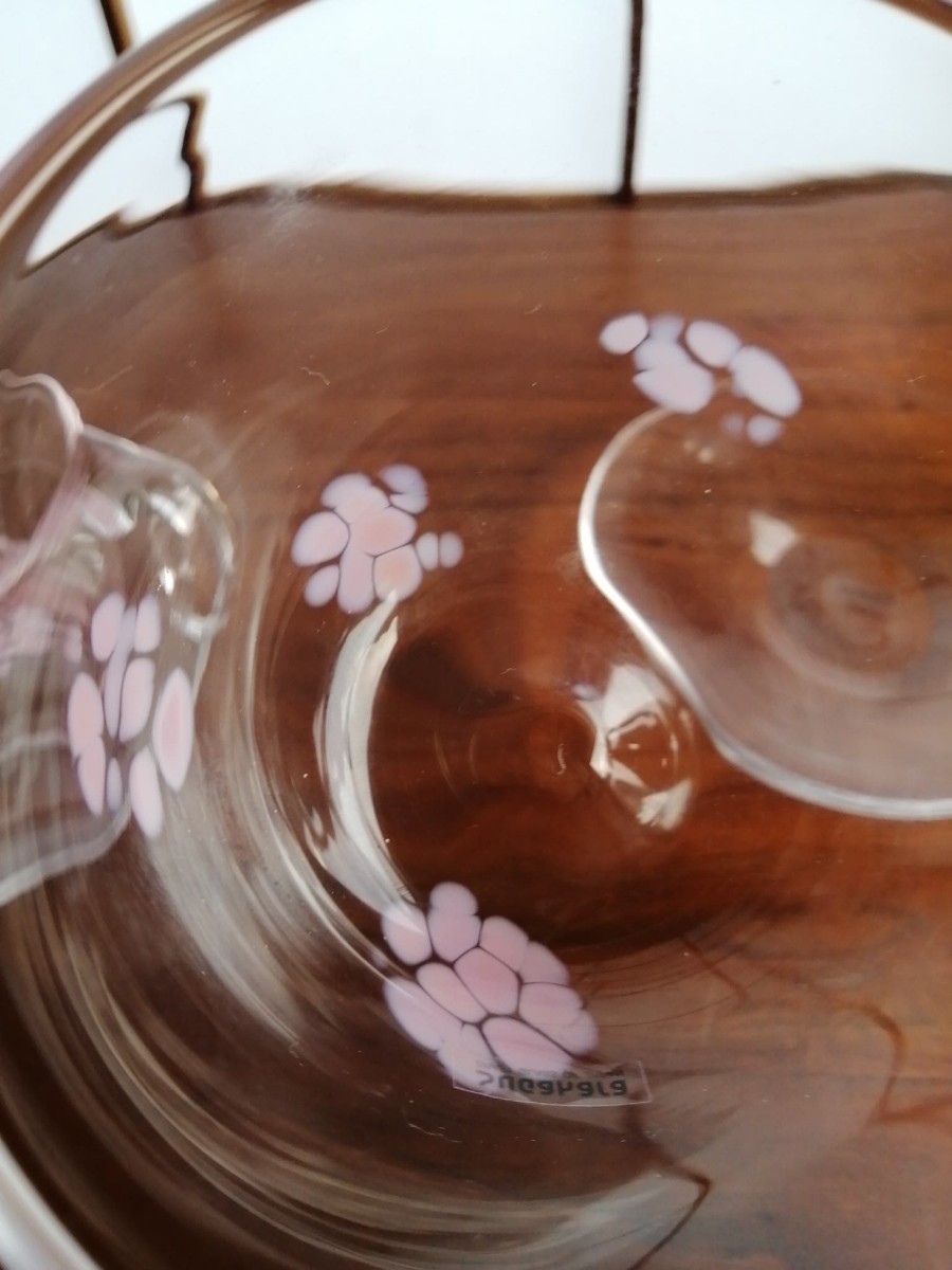  unused SUGAHARA cup & saucer 2 customer set pair sghrsga is la glass .. industrial arts glass tea cup made in Japan hand made polka dot dot pattern 