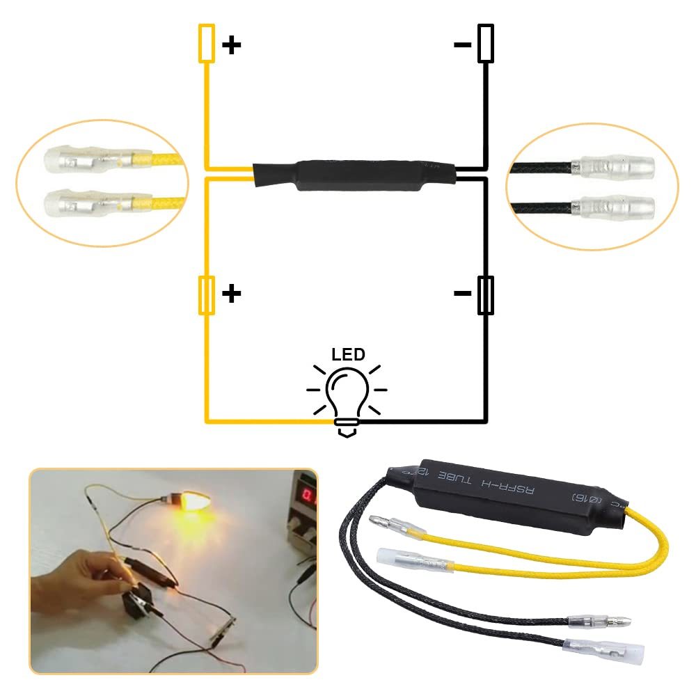 バイク オートバイ LED ウィンカー 抵抗器 12V 21W ハイフラ防止抵抗 キャンセラー デコーダ 汎用 4個入_画像3