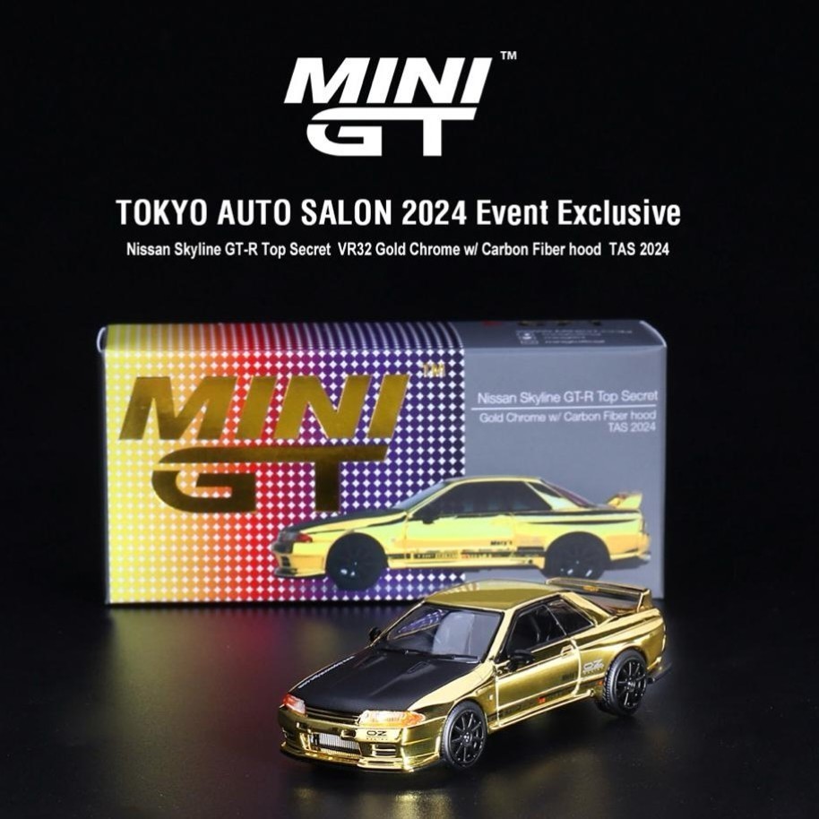 【クリアケース付】MINI GT Nissan Skyline GT-R Top secret VR32 Gold Chrom Tas2024　東京オートサロン2024限定_画像2