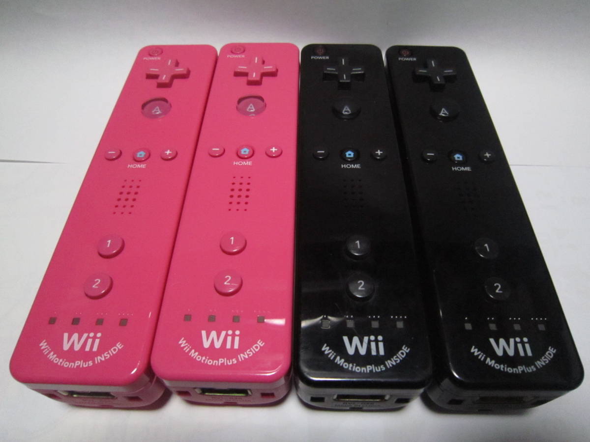 Wii リモコン モーションプラス 4個 黒 ピンク ＋ ヌンチャク 2個 黒色 動作確認済 同梱歓迎_画像2