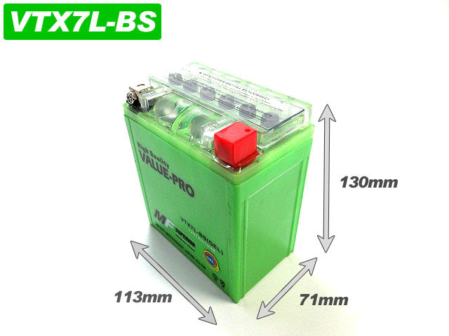 横置きOK！新品 ジェルバッテリー VTX7L-BS GEL 互換 YTX7L-BS FTX7L-BS / セロー225 イントルーダー250 DF200 ZZ-R250 GB250クラブマン_画像2