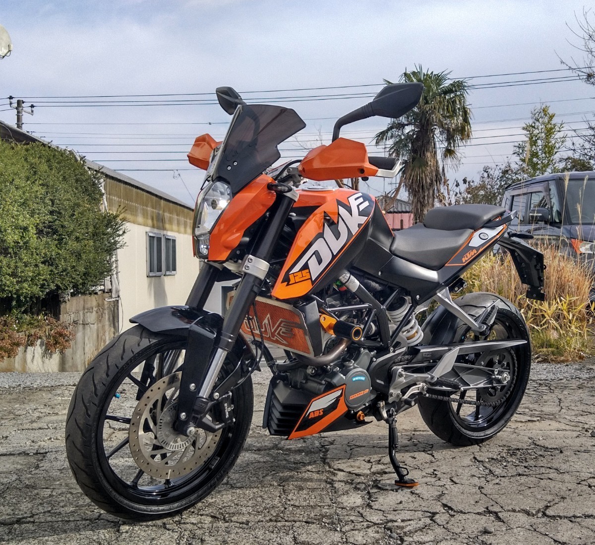 KTM 125 DUKE デューク125 走行約8200km 社外？スクリーン・ナックルガード付き _画像10