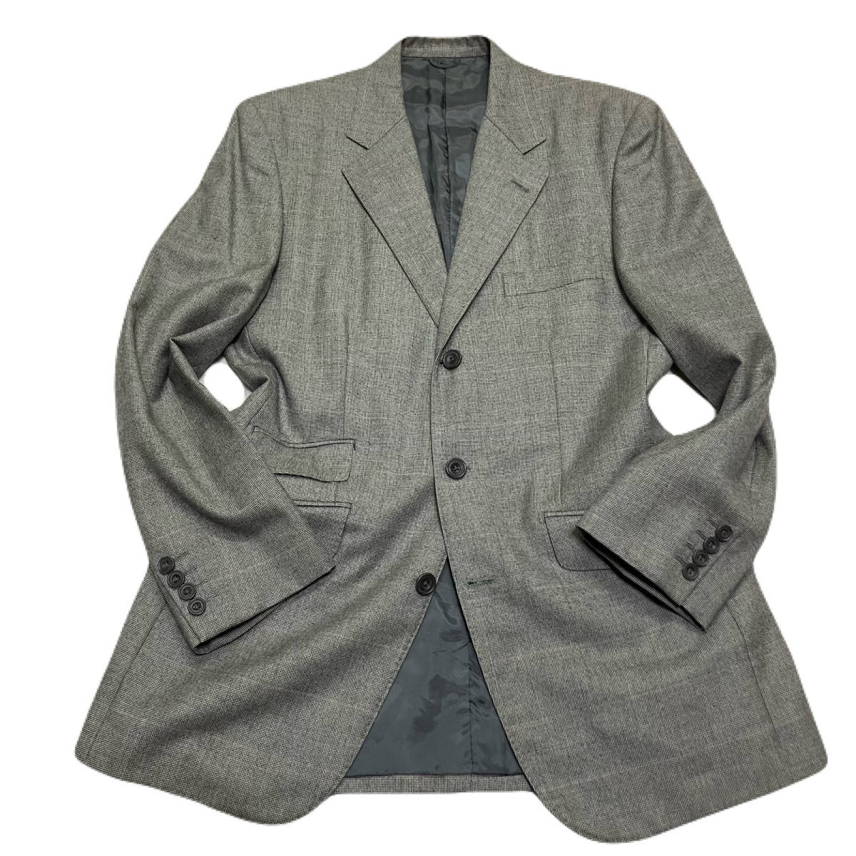 《美品》BEAMS F ビームスエフRING JACKET リングジャケットグレンチェック 格子柄 テーラードジャケット XLシングル 3B ウール100%_画像2