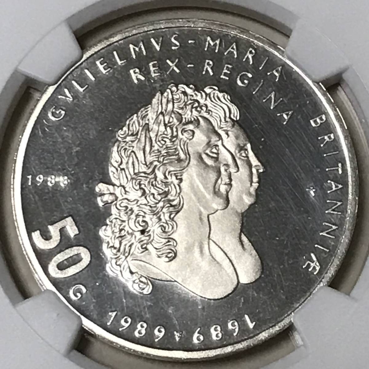 最終値下げ 1988 オランダ 50グルデン銀貨 ウィリアム&メアリ 300周年
