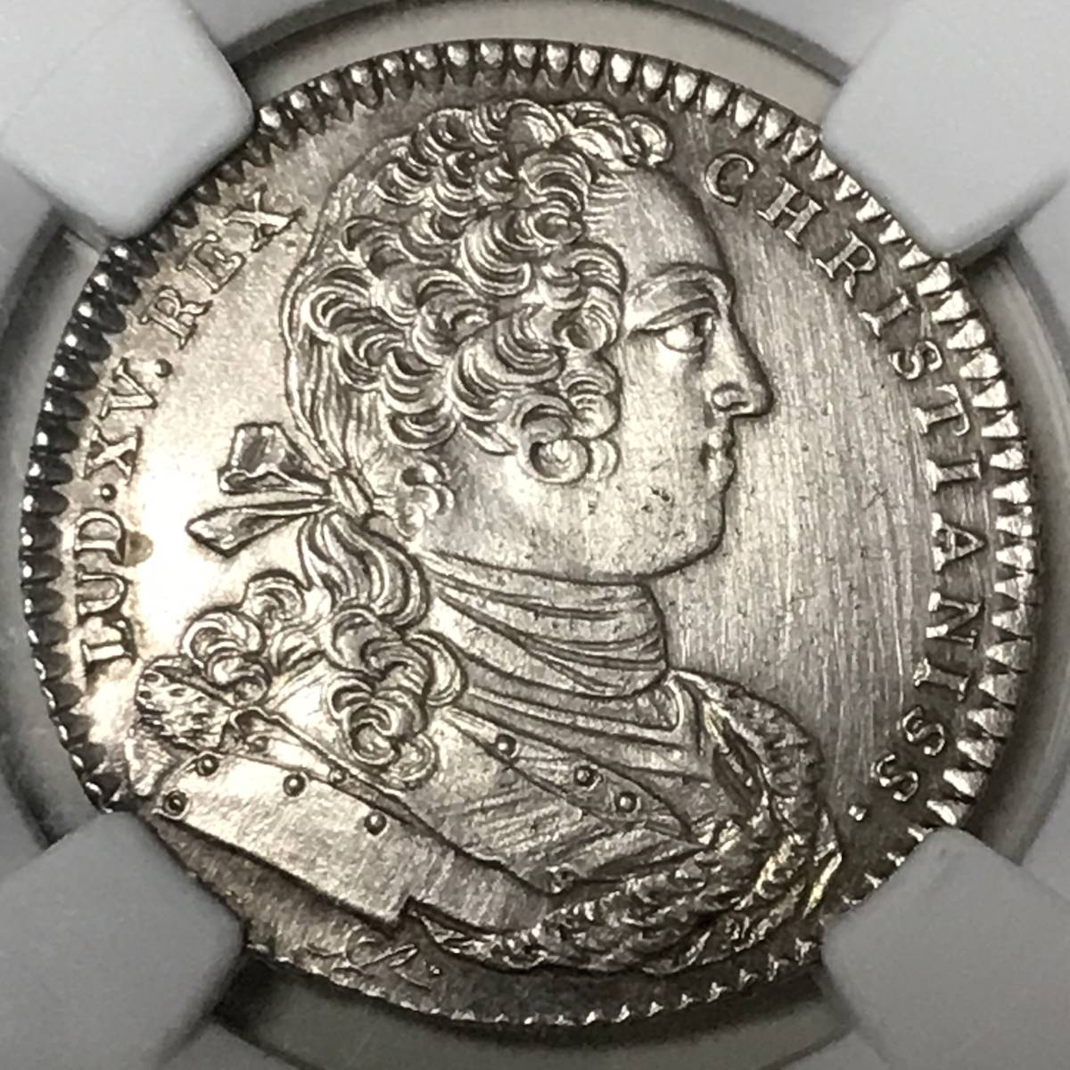 ★(UNDATED) フランス　ジェトン銀貨　ルイ15世 ・パリの都市景観　NGC UNC DETAILS CLEANED_画像1