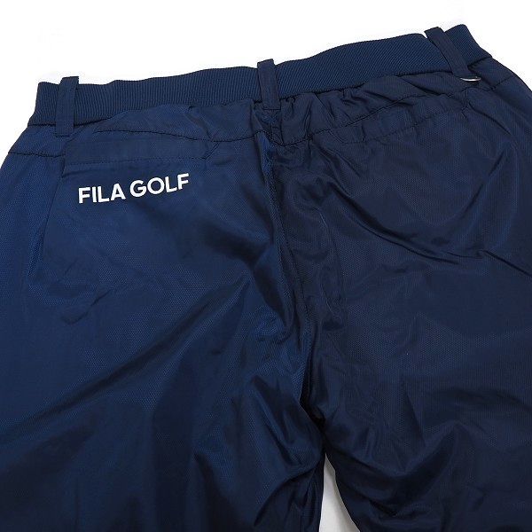 P902 新品 FILA GOLF フィラ ゴルフ 中綿 ゴルフパンツ 裾ドローコード ウエストストレッチ 撥水加工 M ネイビー_画像6