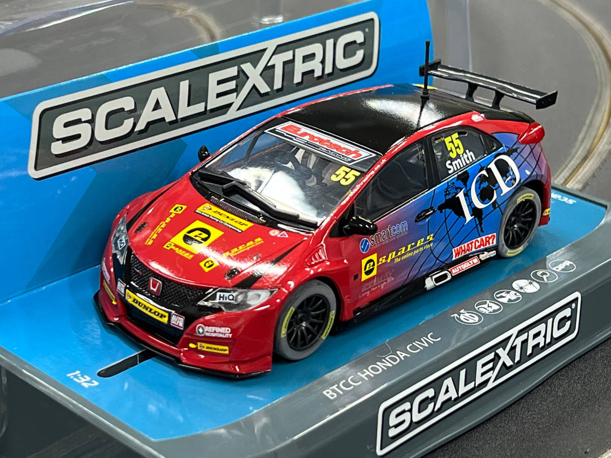 No.111 SCALEXTRIC BTCC Honda Civic TypeR 2016 Eurotech Honda Civic.55 Jeff Smith [新品未使用 1/32スロットカー]_画像2