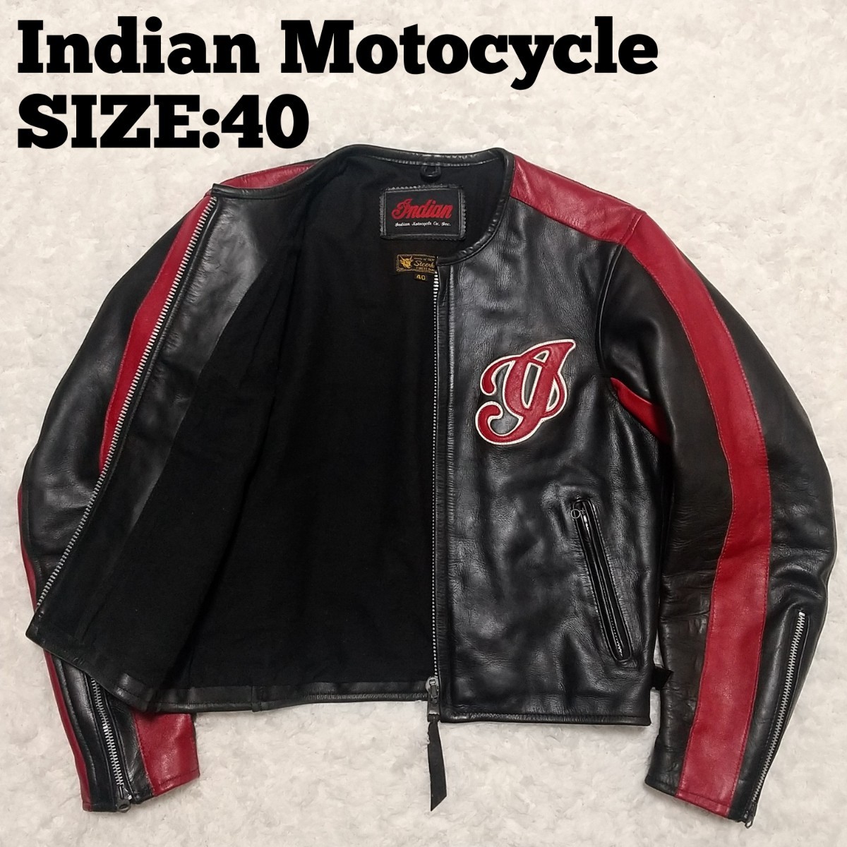 Indian Motocycle◆ステアハイド レザーライダース 黒40/メンズ インディアンモーターサイクル レザージャケット ライダースジャケット 革_画像1