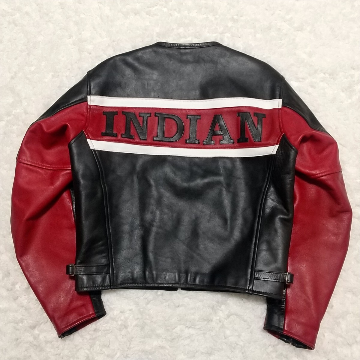 Indian Motocycle◆ステアハイド レザーライダース 黒40/メンズ インディアンモーターサイクル レザージャケット ライダースジャケット 革_画像4