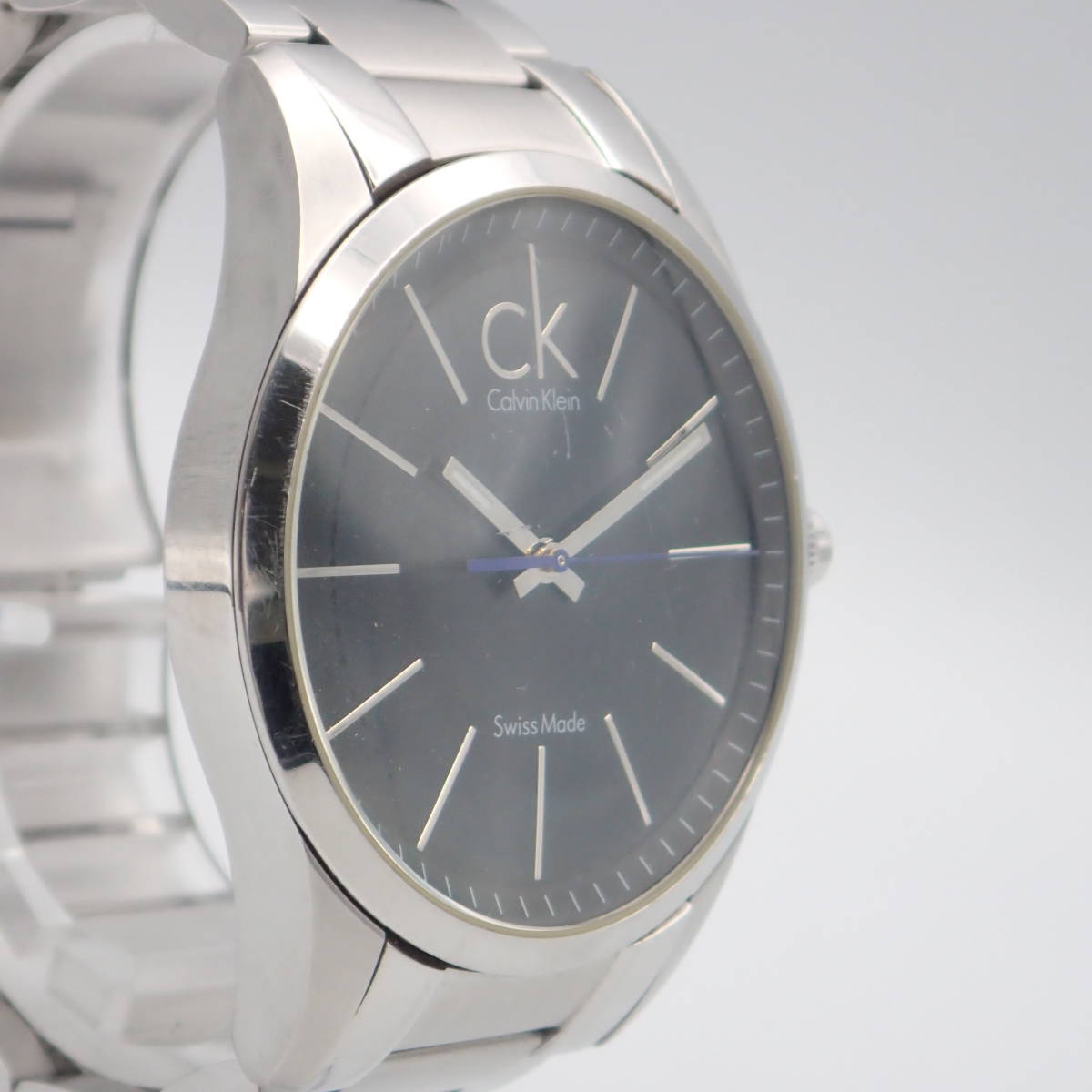え01120/Calvin Klein カルバンクライン/クオーツ/メンズ腕時計/100M/文字盤 ブラック/K2241_画像4