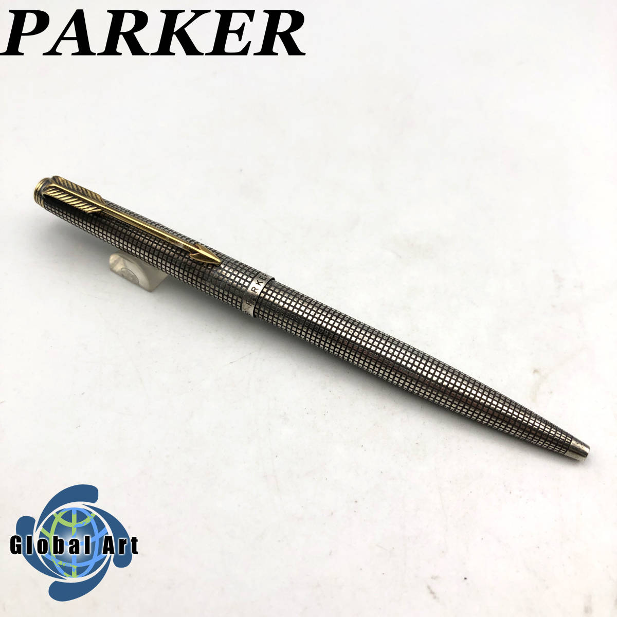 ★E01447/PARKER パーカー/ボールペン/STERLING SILVER スターリング/ノック式/シルバー×ゴールド_画像1