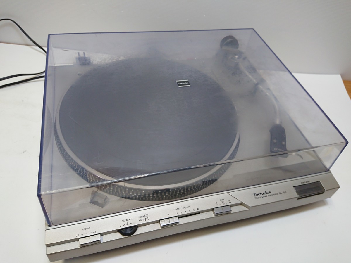 管理1156 Technics テクニクス レコードプレーヤー SL-D3U ターンテーブル ヒンジ部分破損あり 音出し確認済み 現状品_画像7