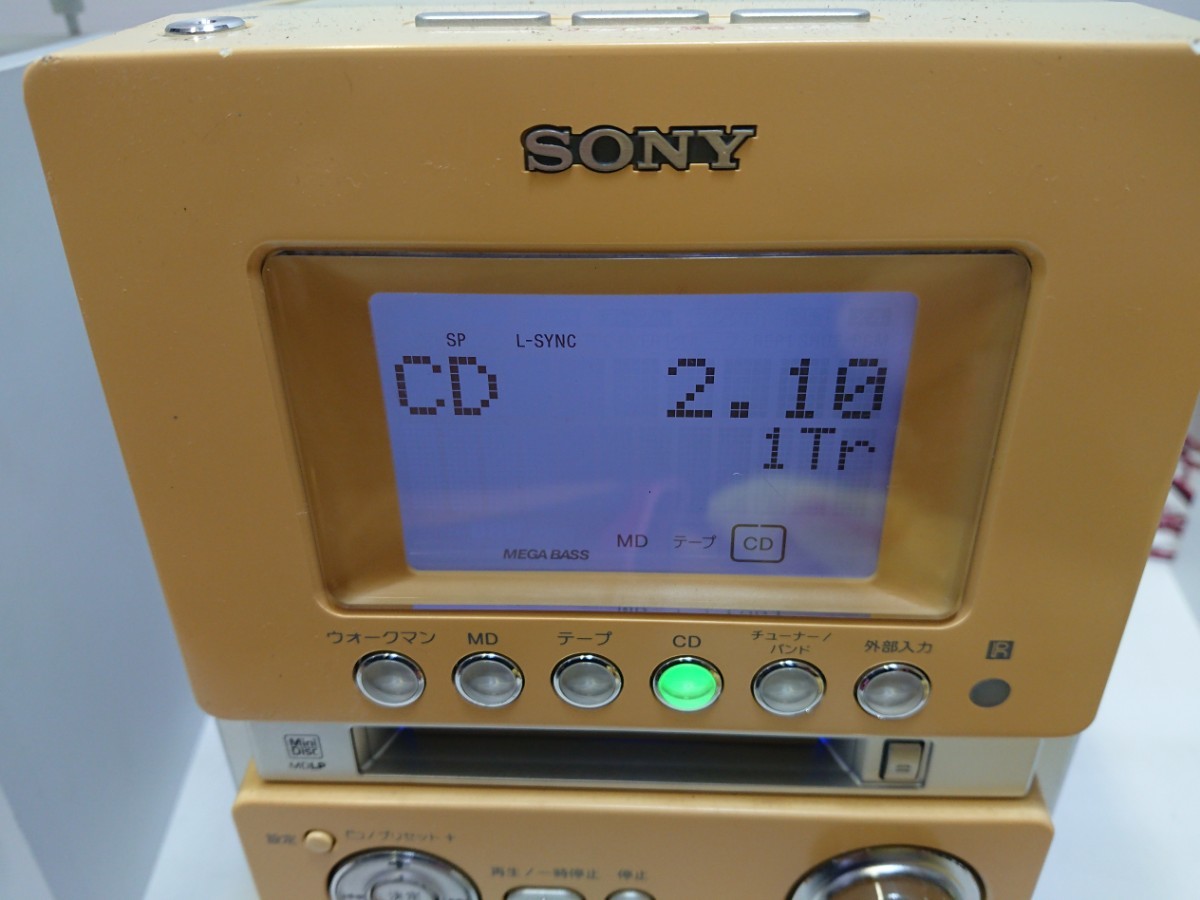 管理1137 SONY ソニー オールインワンコンポ スピーカーペア CMT-M35WM リモコン欠品 動作確認済み 現状品_画像2