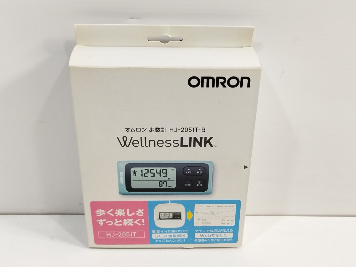 管理1355 オムロン OMRON 歩数計 WellnessLink HJ-205IT-B ブルー 未使用_画像3