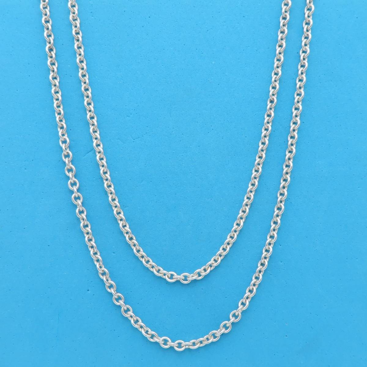 極希少 美品 Tiffany&Co. ティファニー ロング チェーン ラージ シルバー ネックレス SV925 77cm HH246