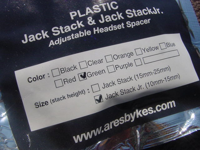 aresbykes 超軽量 Jack Stack&Jack StackJr. Adjustable Headset Spacer Green 新品未使用の画像10