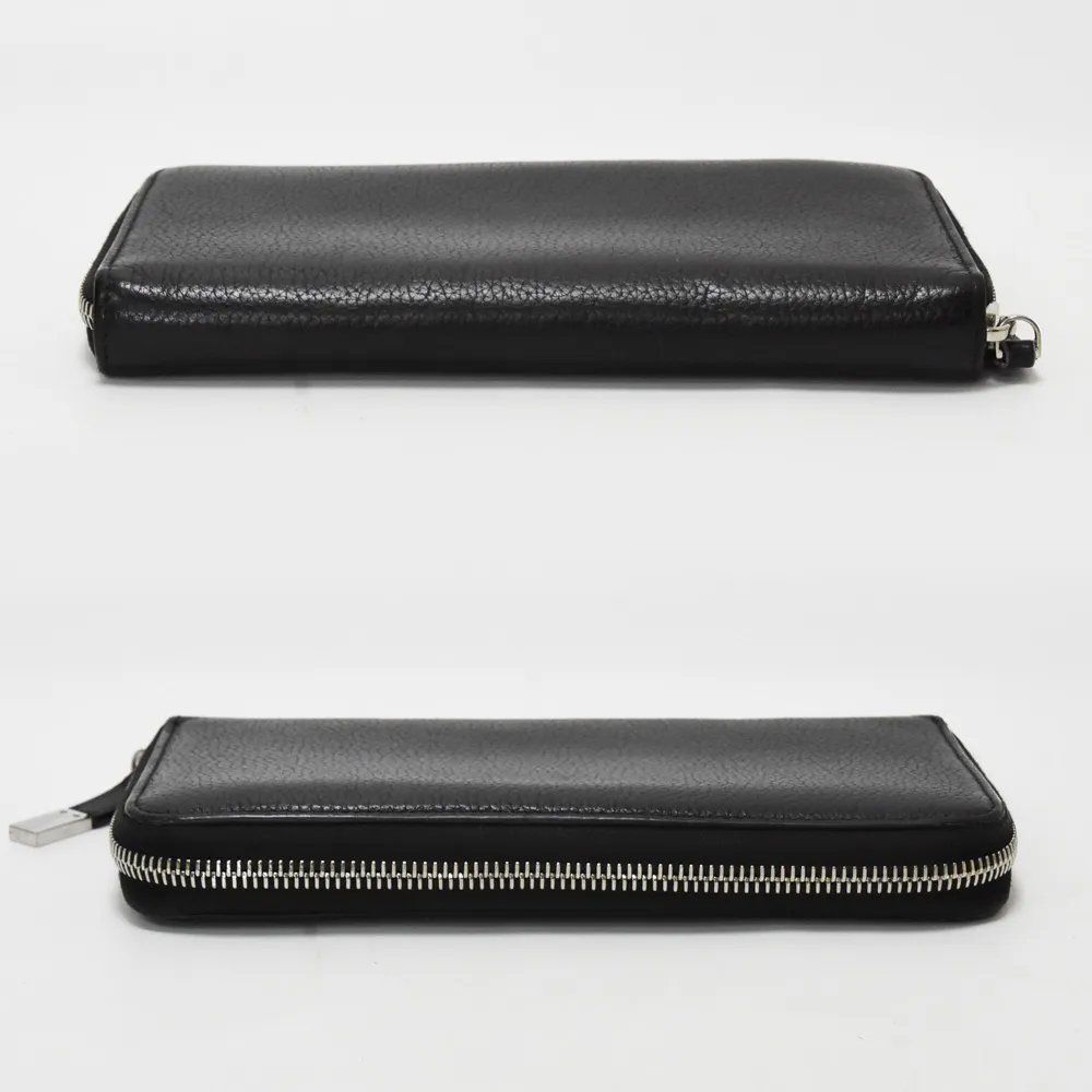 [AB rank ]DIOR HOMME Dior Homme men's long wallet round fastener leather black Christian Dior