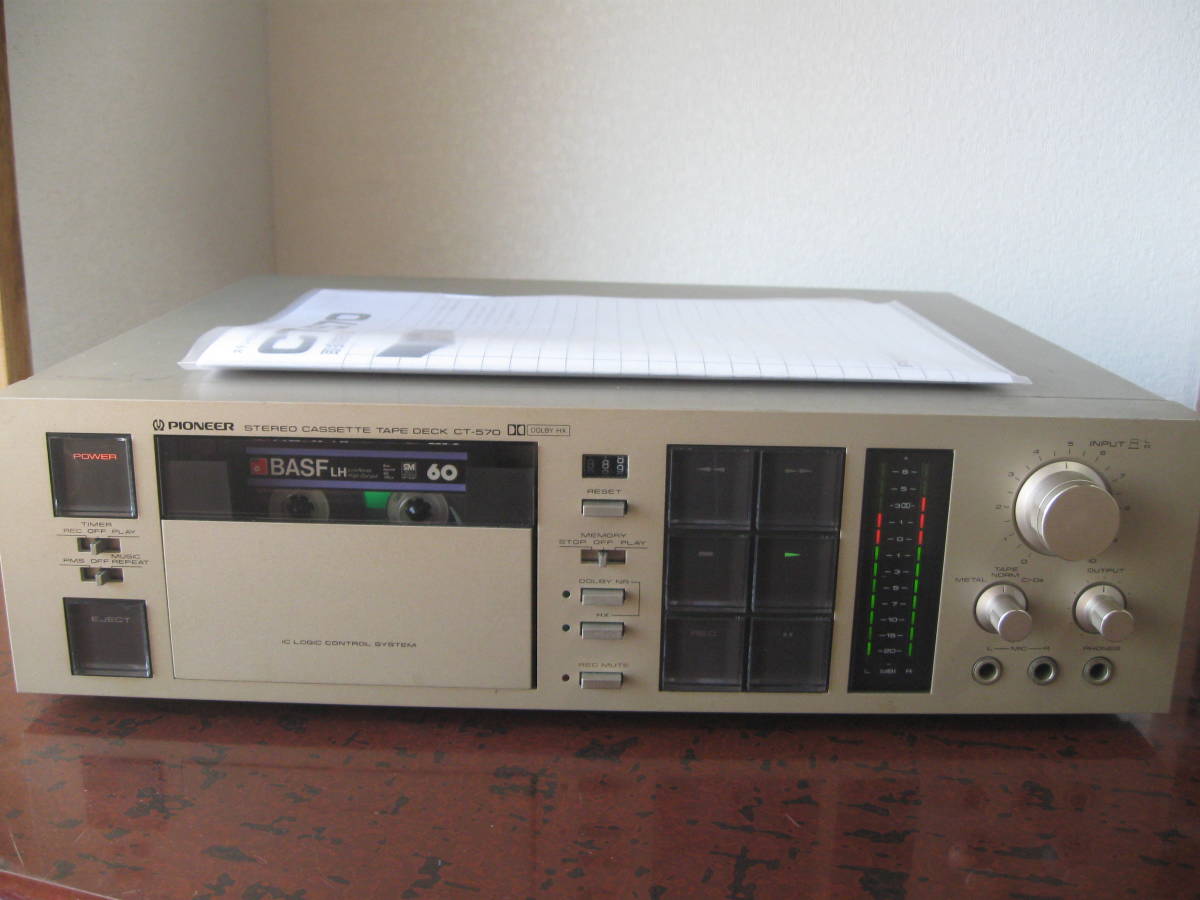 PIONEER パイオニア CT-570 現状品 取説コピー付き 1980_再生中、テープは出品物ではありません