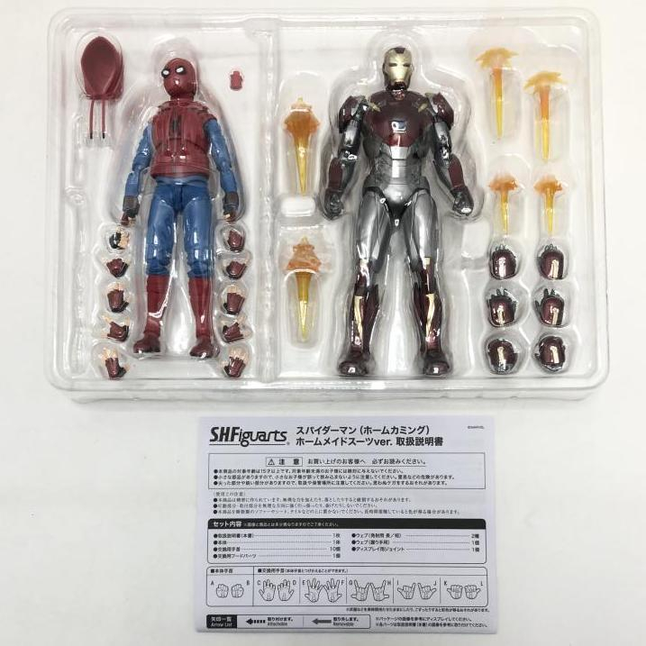 【中古】【開封】S.H.Figuarts スパイダーマン ホームカミング ホームメイドスーツver.＆アイアンマン マーク47[240095223213]_画像4