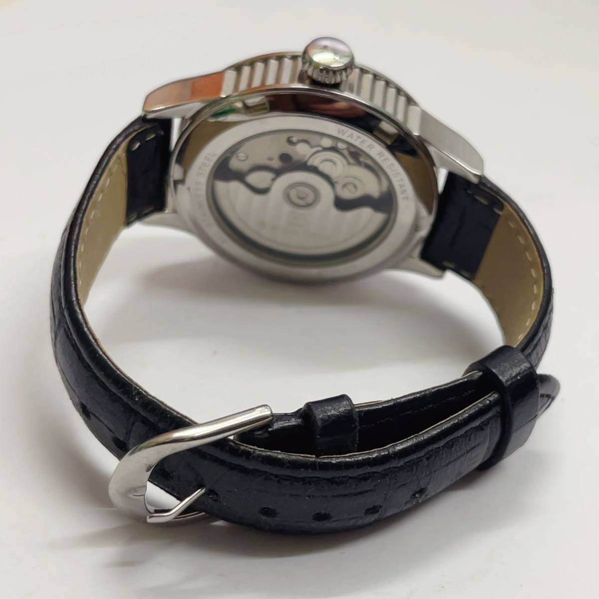 Giorgio rossi ジョルジオロッシ メンズ腕時計 機械式 自動巻き 黒文字盤 裏スケルトン _画像7