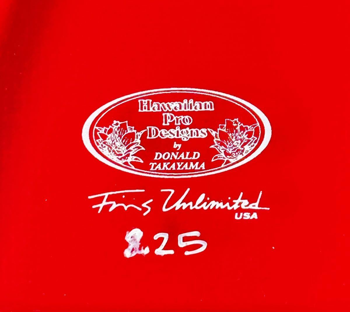 新品未使用品 DONALD TAKAYAMA ドナルドタカヤマ Hawaiian Pro Designs Fins Unlimited USA 8.25センターフィン　FIN_画像3