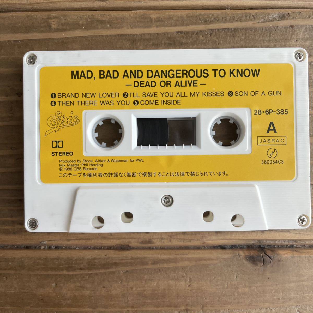 DEAD OR ALIVE デッド・オア・アライヴ / Mad,Bad and Dangerous To Know /ブランニュー・ラヴァー カセットテープ Pete Burnsの画像5