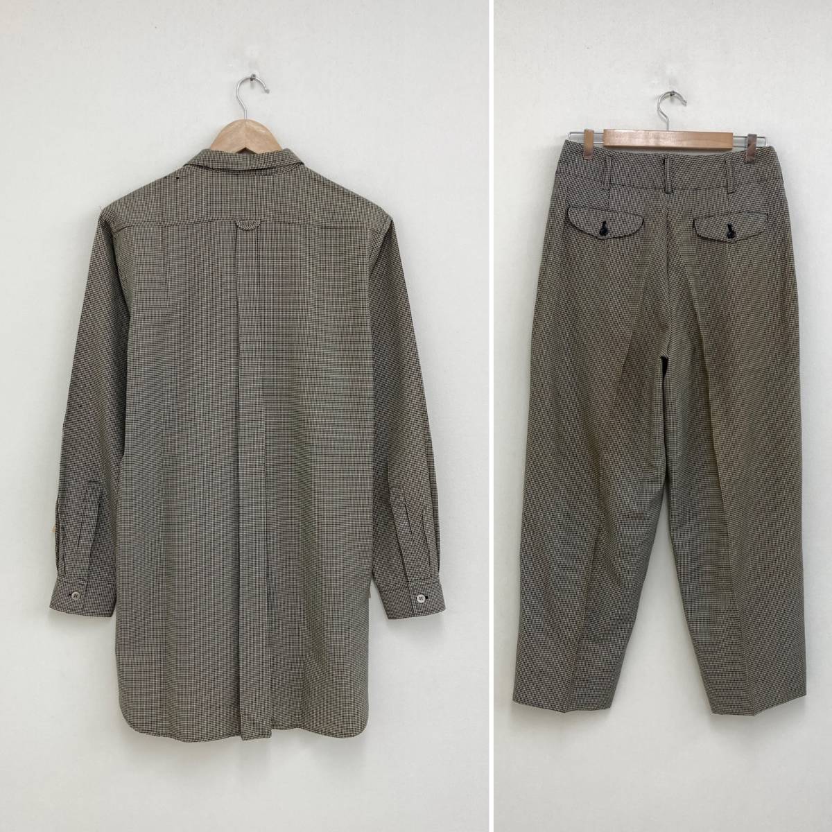 90s Y's ワイズ 千鳥格子 ウール セットアップ シャツ ジャケット スラックス Ys Yohji Yamamoto ヨウジヤマモト VINTAGE archive 3050135_画像2