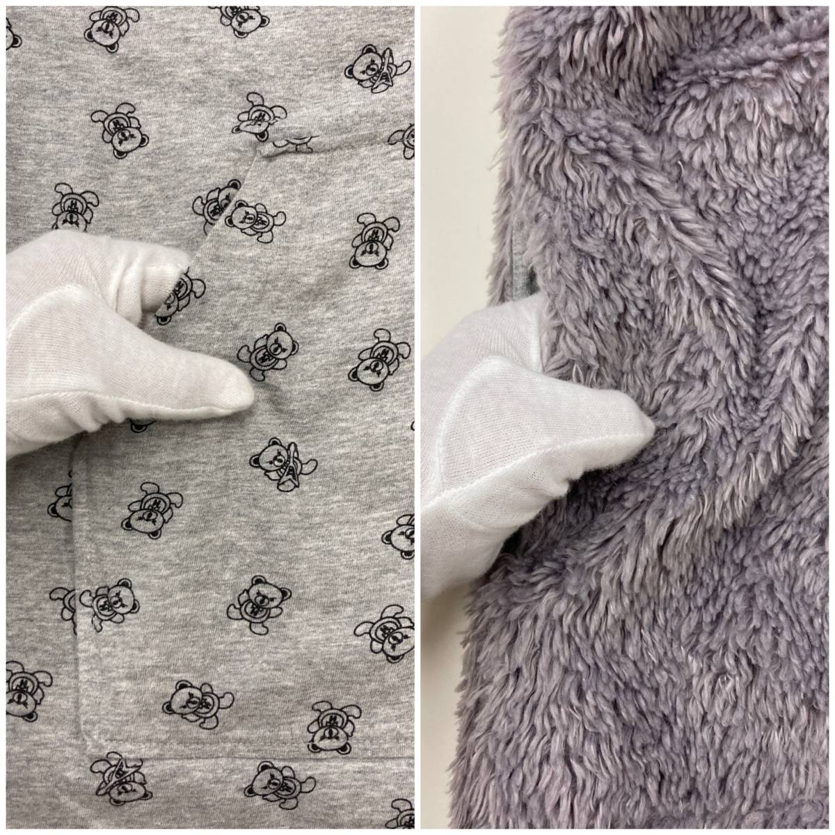 ファックベア 総柄 HYSTERIC GLAMOUR リバーシブル 2WAY ボア ジップ パーカー ロング丈 ヒステリックグラマー フーディー archive 4010376