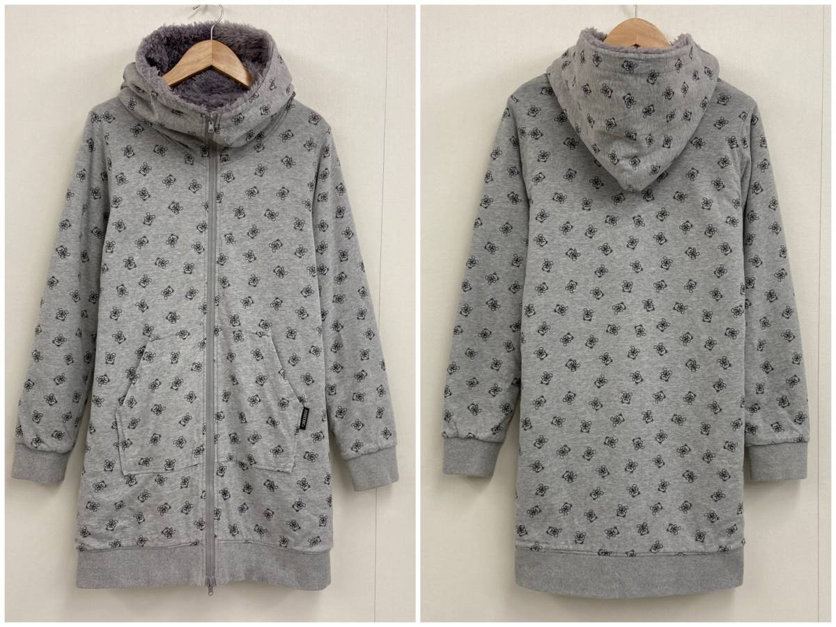 ファックベア 総柄 HYSTERIC GLAMOUR リバーシブル 2WAY ボア ジップ パーカー ロング丈 ヒステリックグラマー フーディー archive 4010376