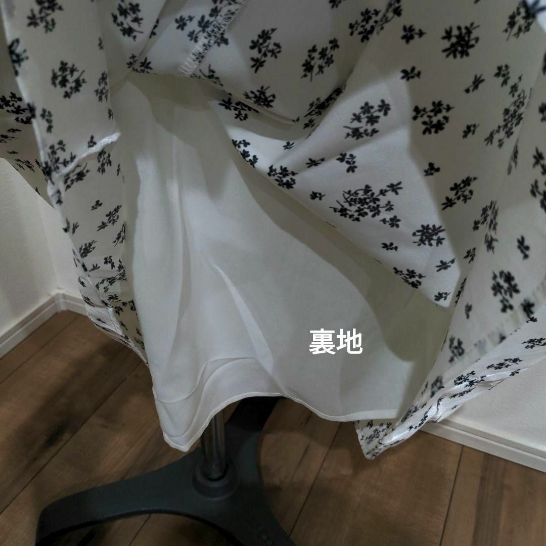 mamu 【タグ付き未使用品】 韓国服 小花柄 半袖 パフスリーブ ワンピ 白