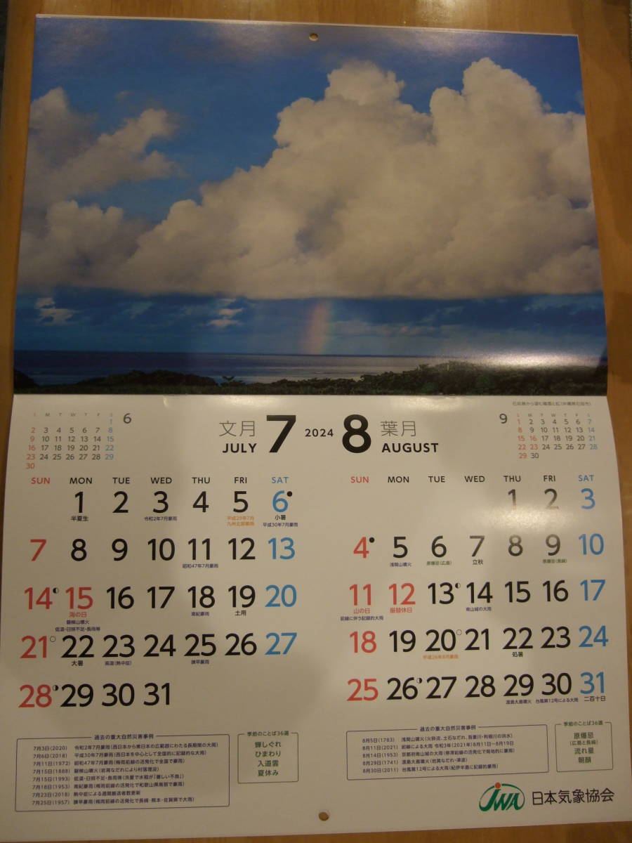 日本気象協会 JWA カレンダー 2024 季節のことば 重大自然災害_画像5